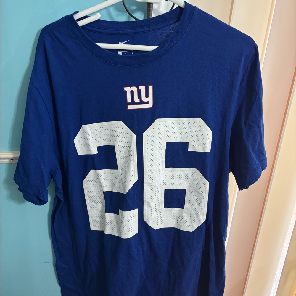 Nike Blue and White Athletic Jersey Shirt size large